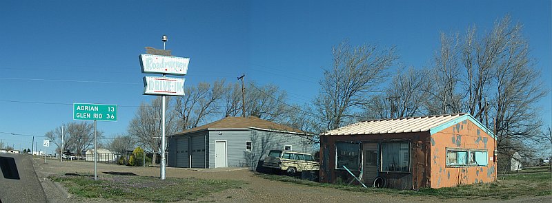 USA - Vega TX - Abandoned Roadrunner Drive-In Panoramic (21 Apr 2009)